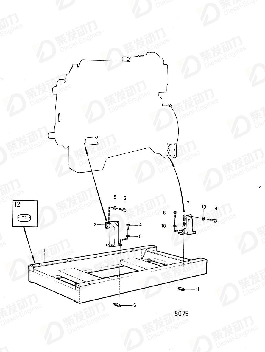 volvo penta Frame 845606 Drawing